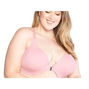 The Trusst Evie front-closure Full figure Bra Front Closure Pink 42DD $64 NWT